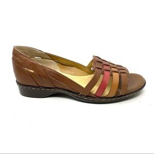 Softspots Hugh Leather Huraches Tobacco multi WW width